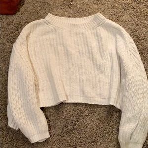 super soft white crop top sweater